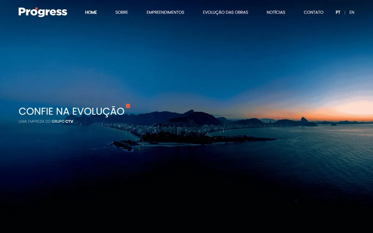 Site da Progress Incorporadora no computador